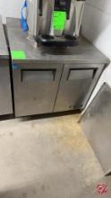 True TWT-36 Stainless 2-Door Worktop Cooler