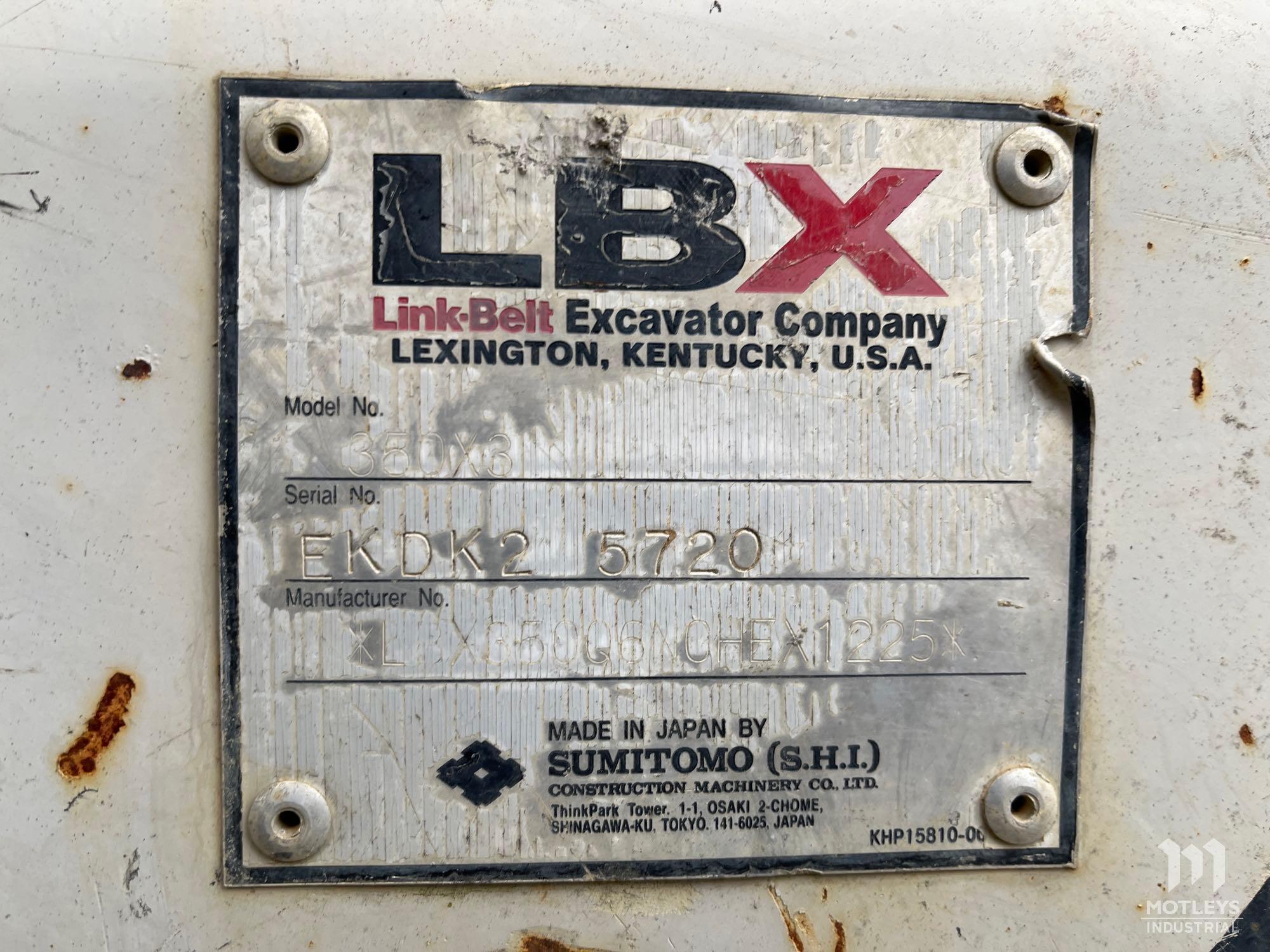 2012 Link Belt 350X3 Excavator
