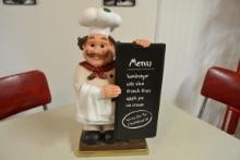 Chef menu figurine