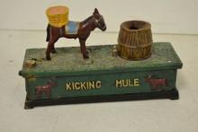 Cast iron "Kicking mule" bank