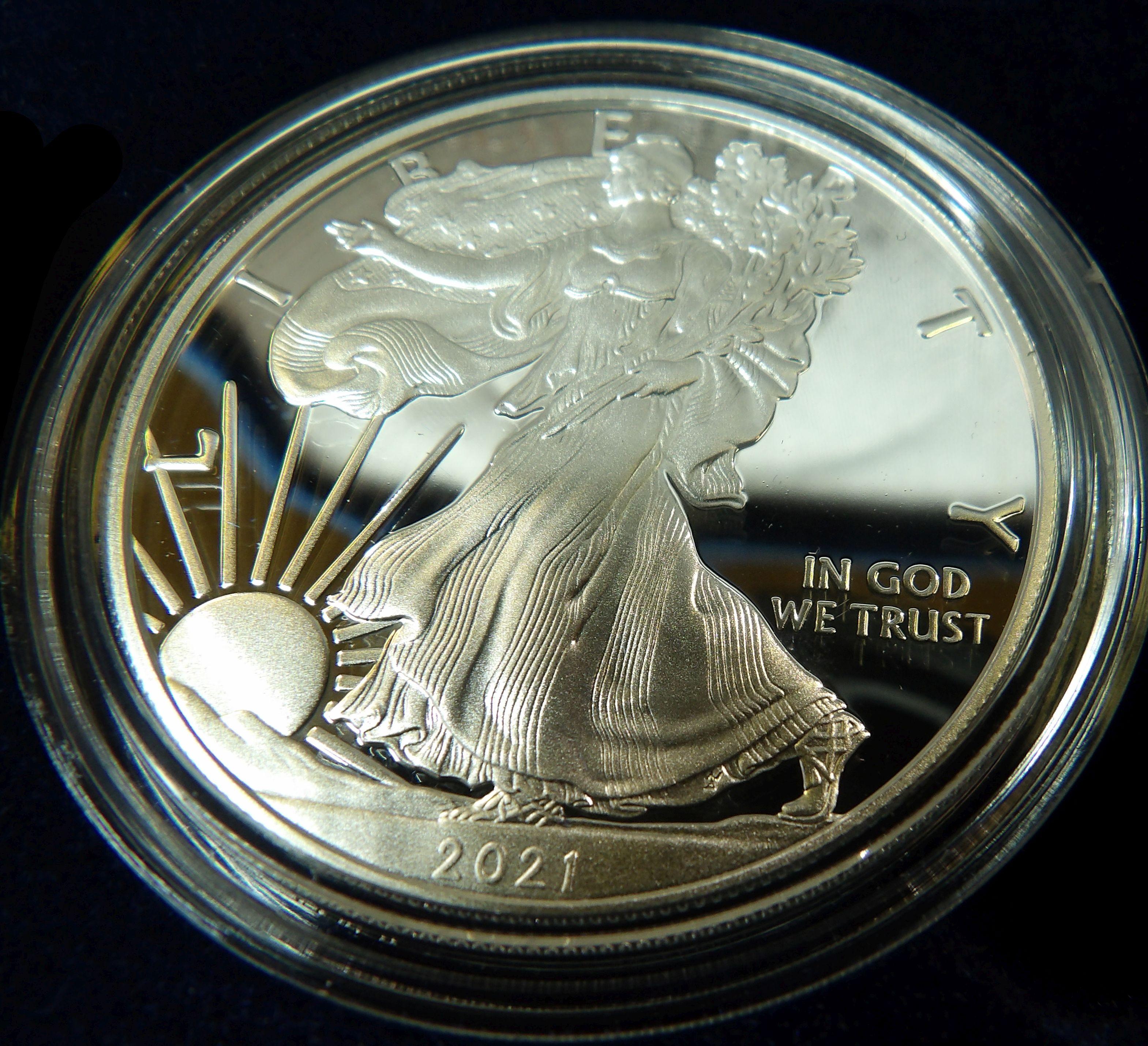 2021 West Point One Ounce Silver Proof Silver Eagle Coin in original box of issue.