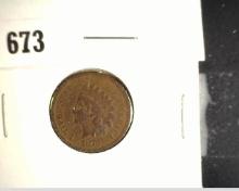 1876 Indian Head Cent, G+.