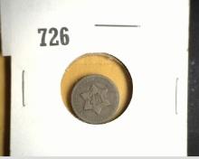 1852 U.S. Three Cent Silver. VG.