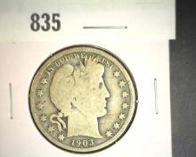 1903 O Barber Half Dollar. Good.