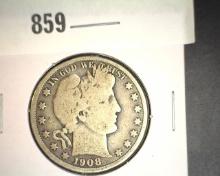 1908 O Barber Half Dollar. Good.