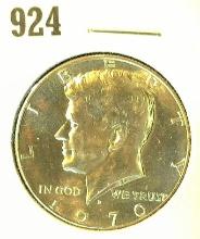 1970 D Silver Kennedy Half Dollar, Brilliant Uncirculated.
