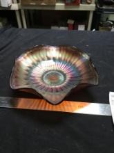 vintage Fenton Stippel rays bowl