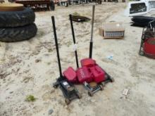 (3) FLOOR JACKS W/ GAS CANS