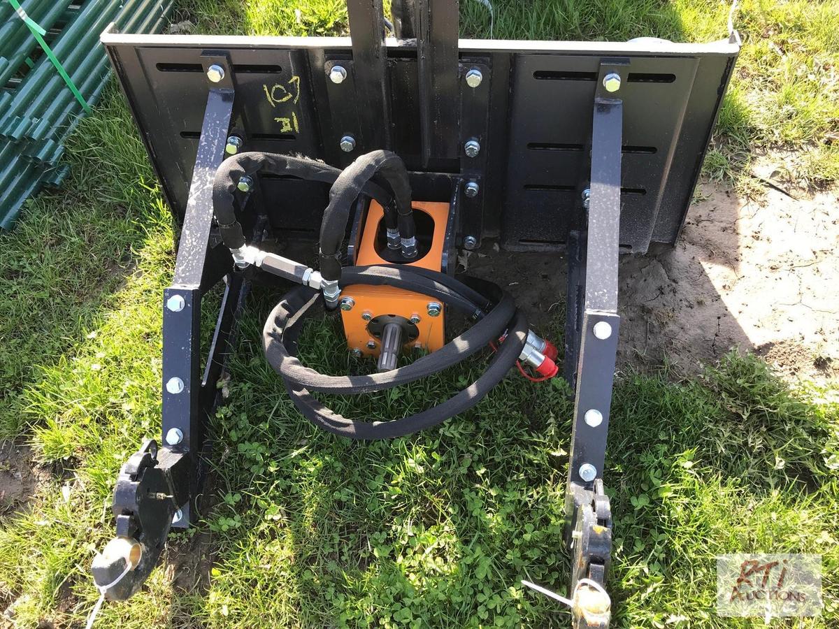 Skid steer mount 3pt hitch adapter with PTO