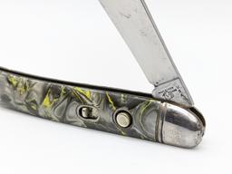 Hammer Brand Green & Yellow Marbled Switchblade
