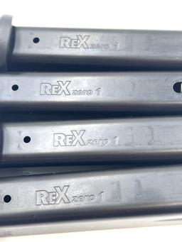 (4) Arex Rex Zero 1s 9mm 18-Round Magazines
