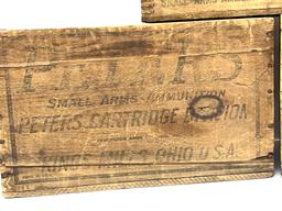 (3) Winchester, Peters & Remington Wooden Ammo Box