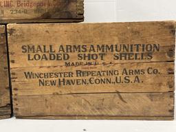 (3) Winchester, Peters & Remington Wooden Ammo Box