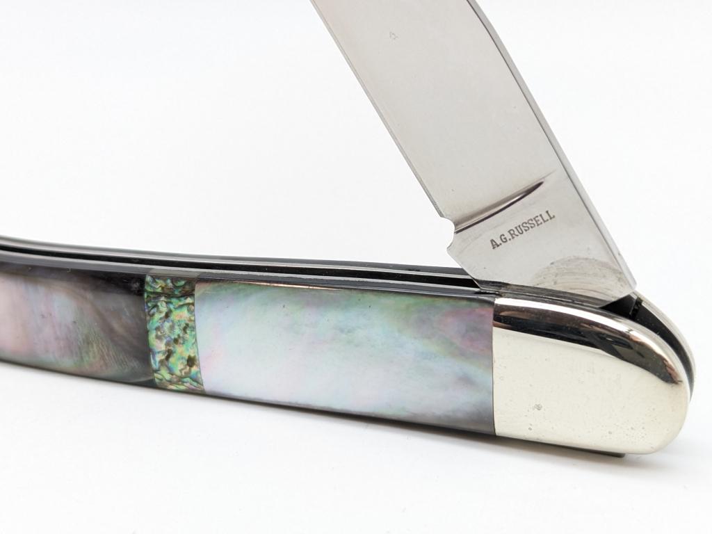 AG Russel MOP Abalone Linerlock Toothpick Knife