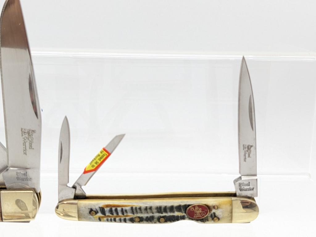 (6) Various Style Steel Warrior Pocket Knives
