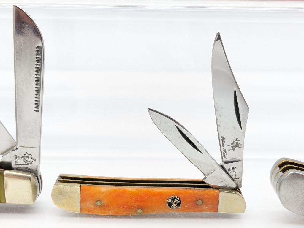 (3) Various Style Frost Cutlery Pocket Knives