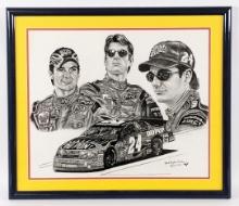 Jeff Gordon Framed Sketch By Robert Stephen Simon