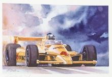 Johnny Rutherford Watercolor Print By Bill Neale