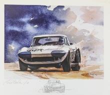 Corvette Watercolor Print Signed by Bill Neale