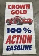 7ft 1960s Crown Gold Gas Ferrari Racing Banner