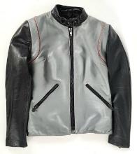 1970 AMF Harley-Davidson Black Grey Leather Jacket