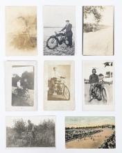 (8) 1910's-20's Real Photo Motorcycle Post Cards