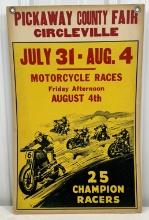 Vintage Pickaway Co Fair Motorcycle Race Poster