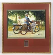 David Uhl Harley-Davidson "Due West" Art Print