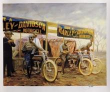 David Uhl Harley-Davidson "Starting Line" Giclee