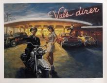 David Uhl Harley-Davidson "Val's Diner" Giclee