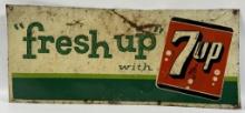 Vintage SST 7up Soda " Fresh Up" Embossed Sign