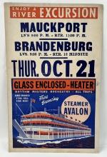 1950s-60s Avalon Steamer River Excursion Poster