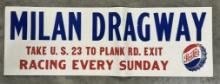 3-1/2ft Vintage Milan Dragway Pepsi Racing Poster
