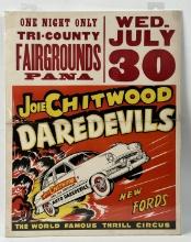 Vintage Joie Chitwood Auto Daredevils Fair Poster