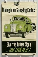 1940s Automobile Driving Safety "Signal" Poster