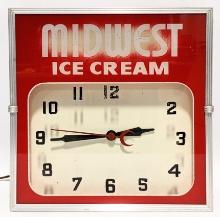 Vintage Midwest Ice Cream Adv. Lackner Clock