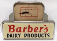 Vintage Barber's Dairy Produts Advertising Clock