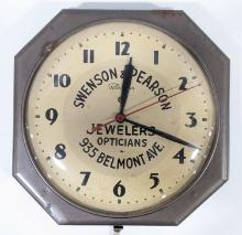 Vintage Swenson & Pearson Jeweleres Adv Clock