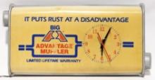 Vtg. Big "A" Advantage Muffler Advertising Clock