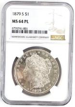 1879-S U.S. Morgan Silver Dollar NGC MS 64 PL