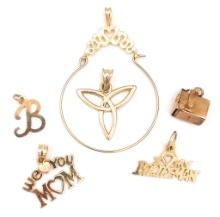 Lot Of Six 14K Yellow Gold Charms
