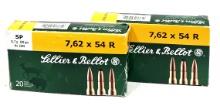 40 Rds Sellier & Bellot 7.62x54mm SP 180 Gr Ammo