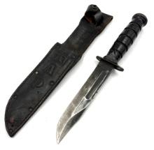 USA Military Fighting Knife with Leather Sheath
