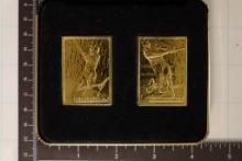 2-24KT GOLD PLATED 2.1 OZ .999 FINE SILVER
