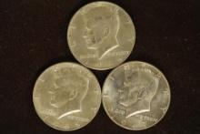 1965, 1966 & 1967 JFK 40% SILVER HALF DOLLARS