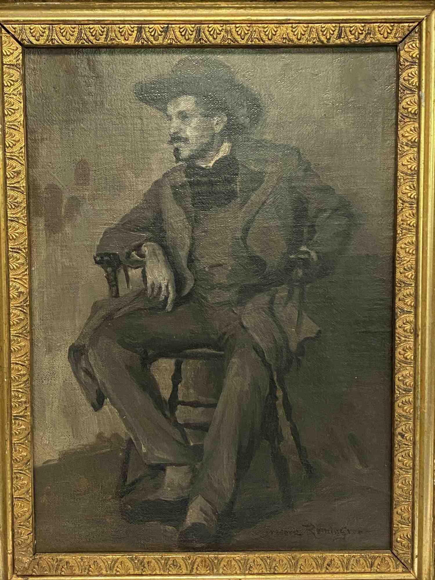 (AFTER) FREDERIC REMINGTON - OIL ON BOARD