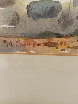 WATERCOLOR ON PAPER SIGNED M. CHAMBERLAIN