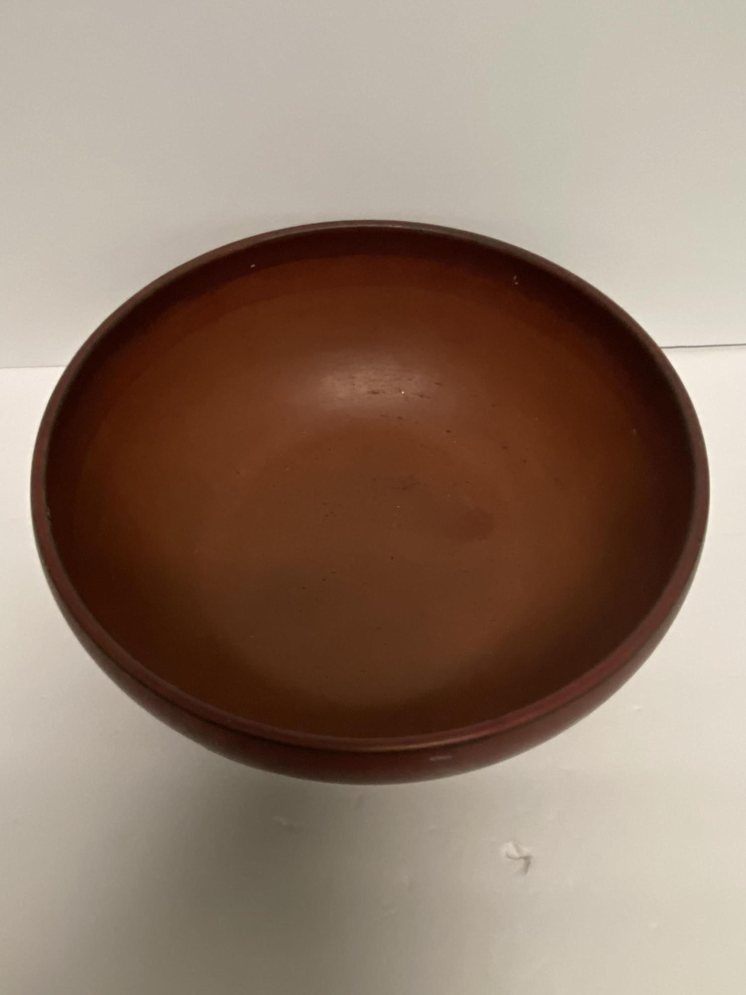 RED LACQUER FINISH SALAD BOWL