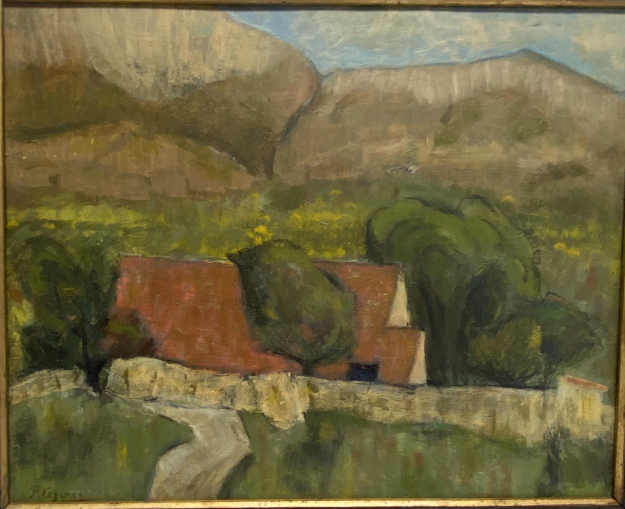 OIL ON BOARD - SIGNED P. CEZANNE, IN THE MANNER OF
