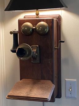 CONVERTED ANTIQUE PHONE MADE INTO A LIGHT